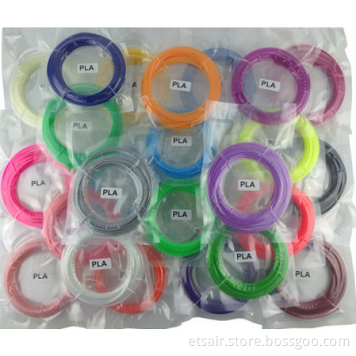 Newly 20 Colors 3d Pen Filament Sample abs 1.75mm Plastic Rubber Consumables Material 3d Printer Pen filament